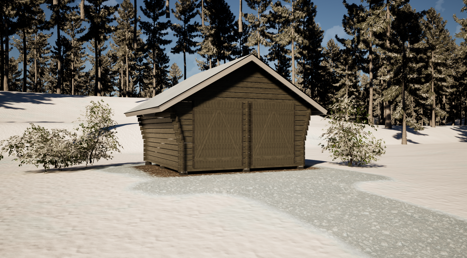 Hirsilato R-L (16m²) Rakomallinen Pihavarasto