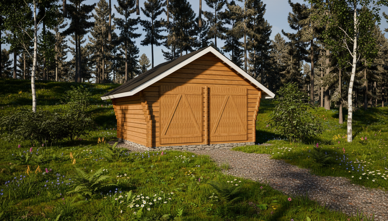 Hirsilato R-L (16m²) Rakomallinen Pihavarasto