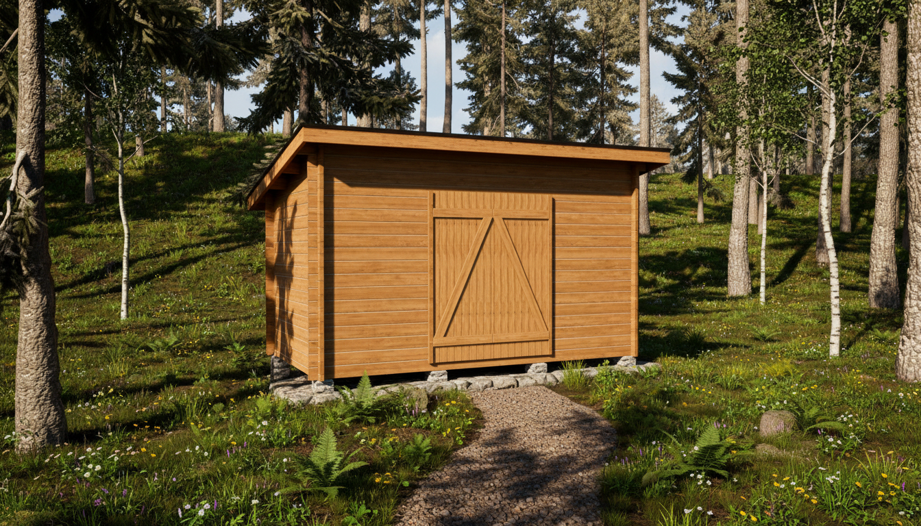 Hirsilato P-S (8m²) Pulpettikatto Pihavarasto