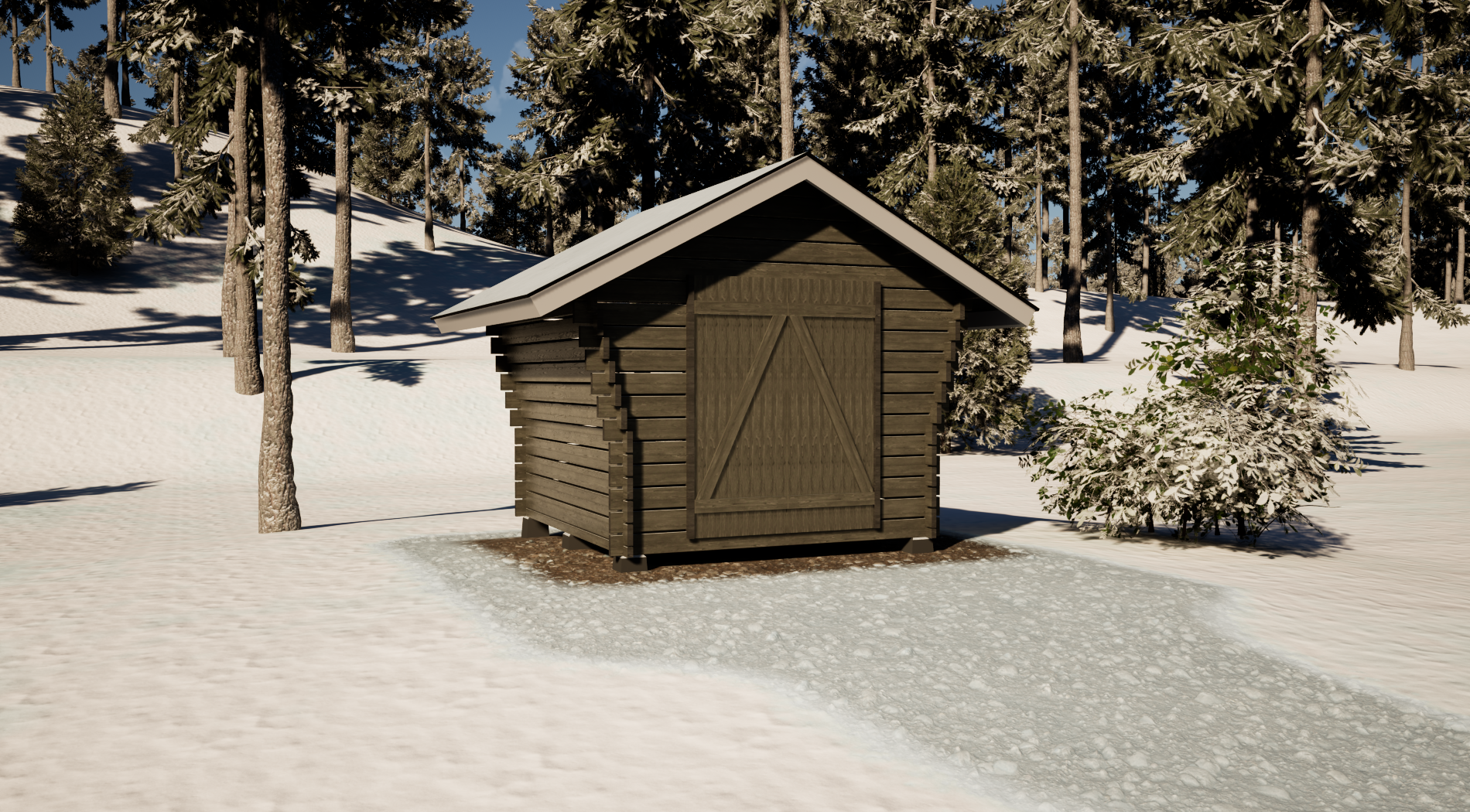 Hirsilato R-S (6m²) Rakomallinen Pihavarasto