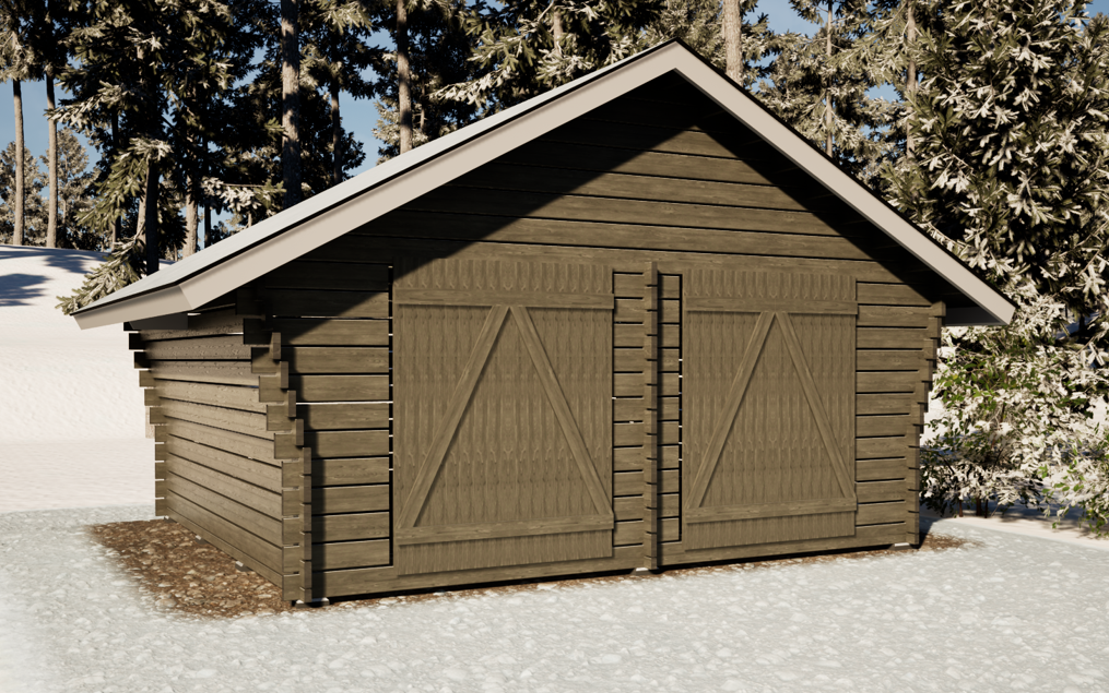 Hirsilato R-XL (20m²) Rakomallinen Pihavarasto kuva 4