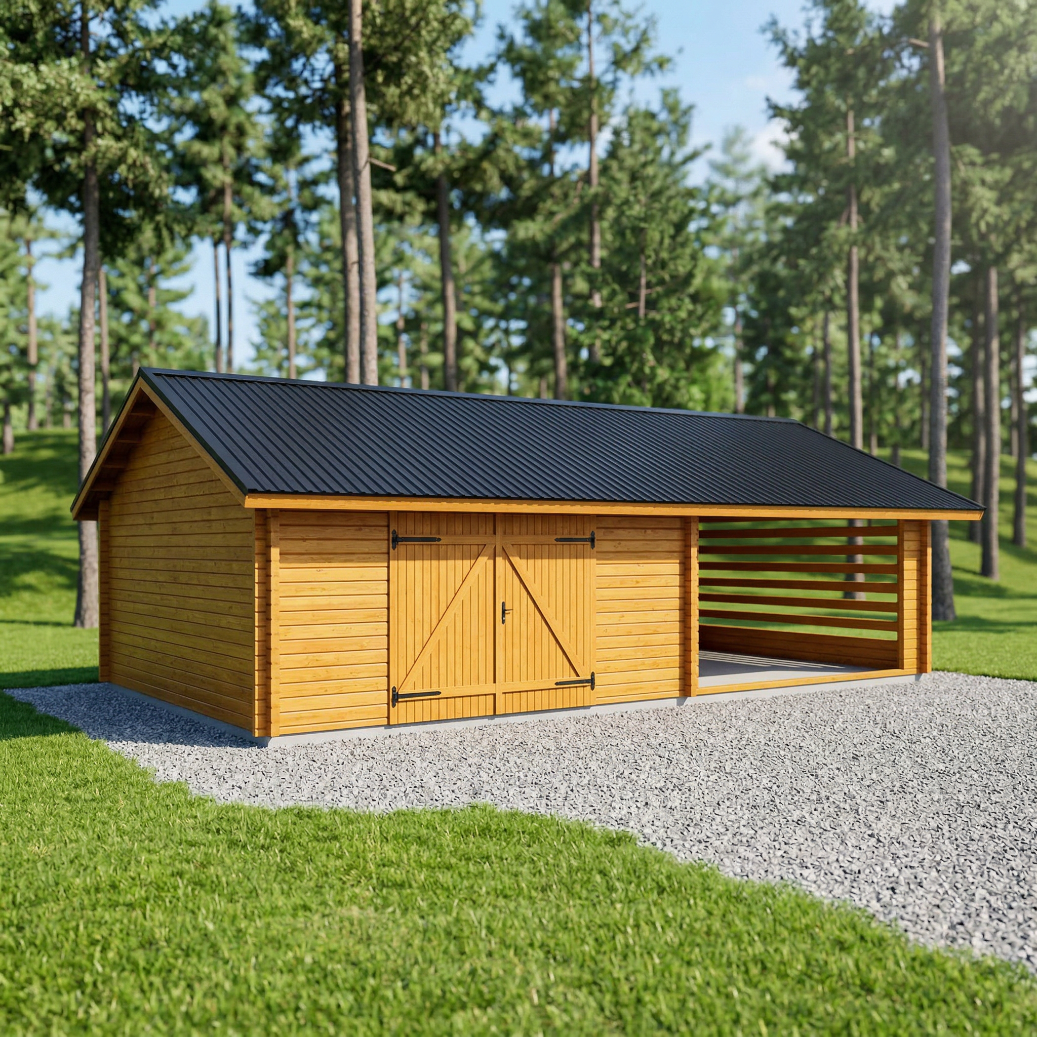 Autotalli + Katos AT30KL (53,9 m²) kuva 3