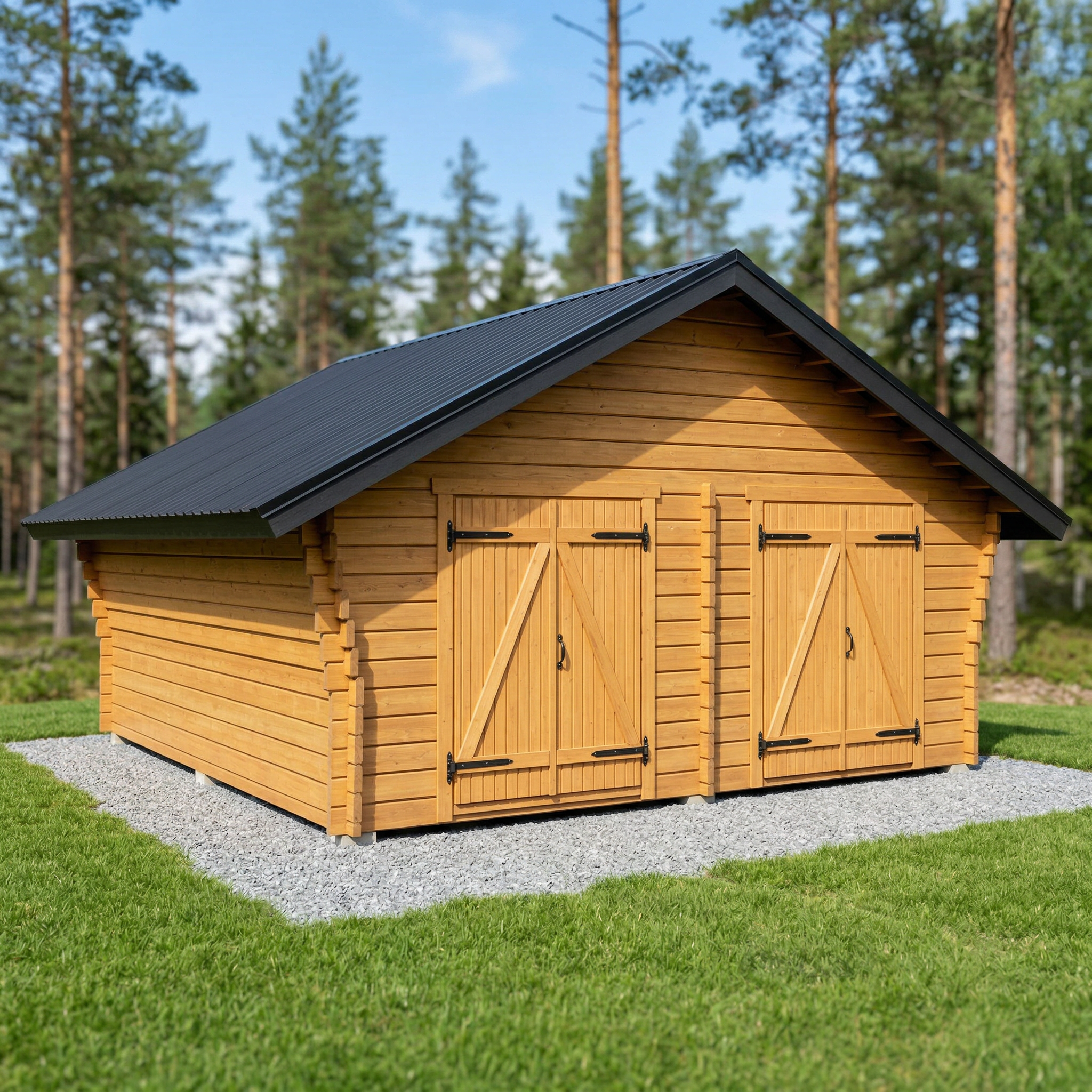 Hirsilato R-XL (20m²) Rakomallinen Pihavarasto kuva 3
