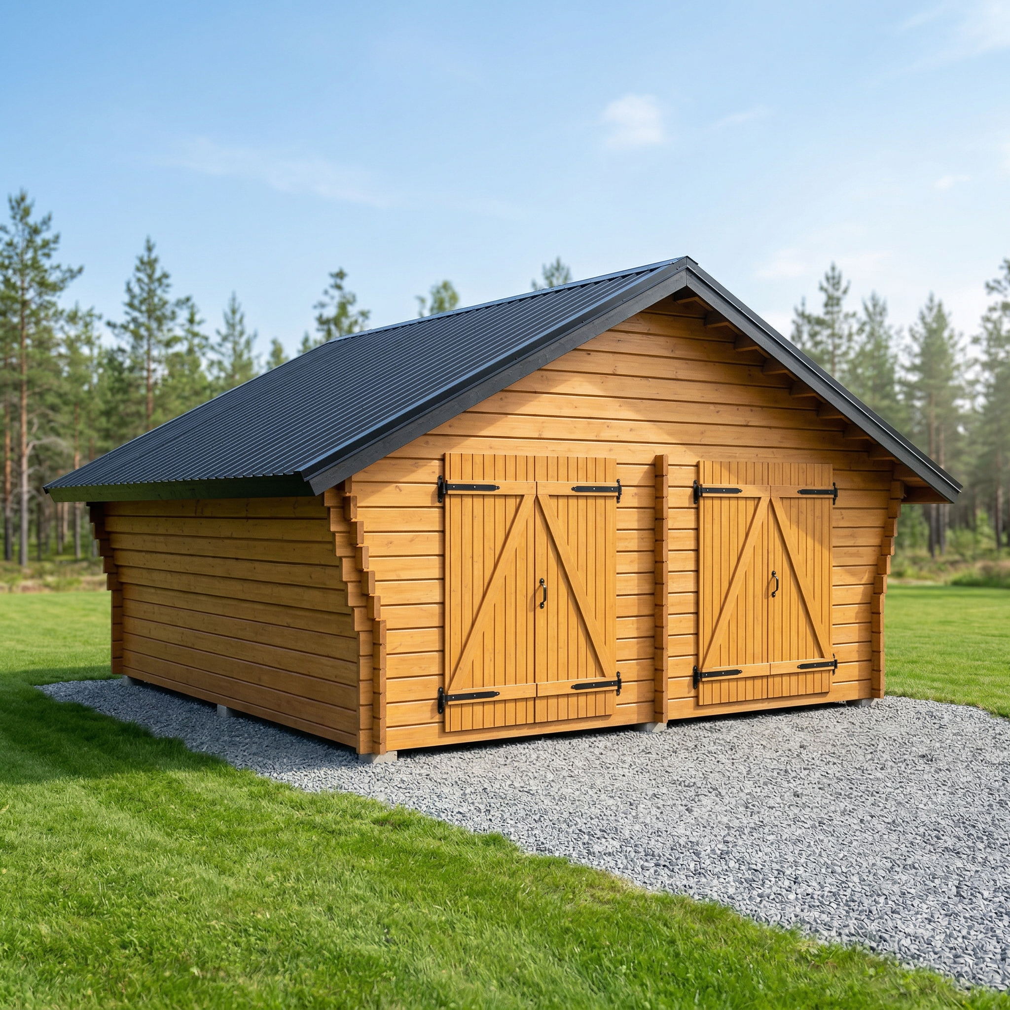 Hirsilato R-XXL (25m²) Rakomallinen Pihavarasto kuva 3