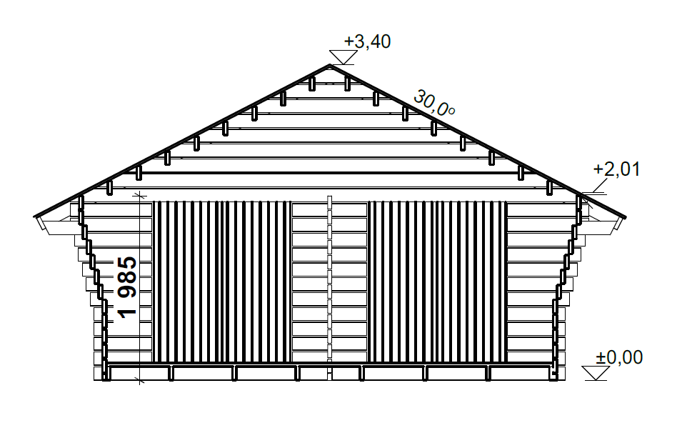 Hirsilato R-XXL (25m²) Rakomallinen Pihavarasto kuva 6