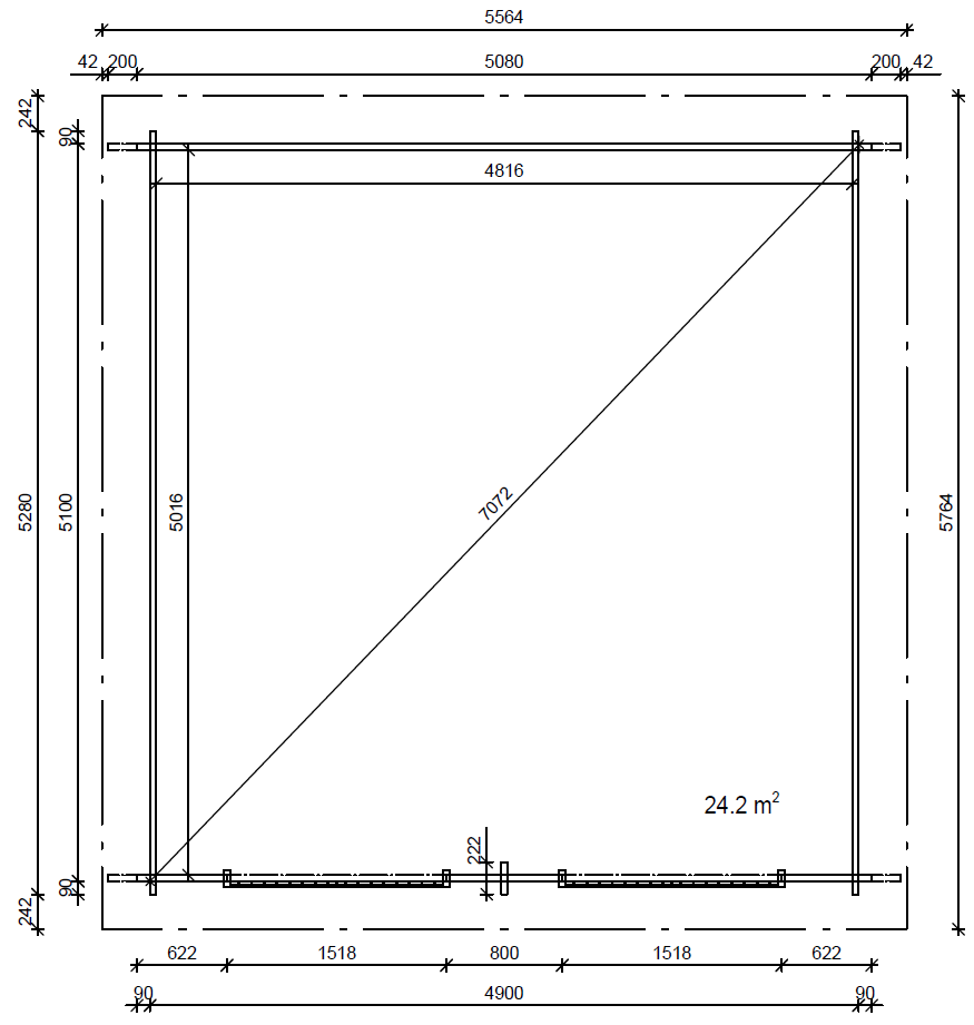 Timmerlåda PS-XXL Pulpettak 25m² - Timmerlador - 6424110257132 - 2