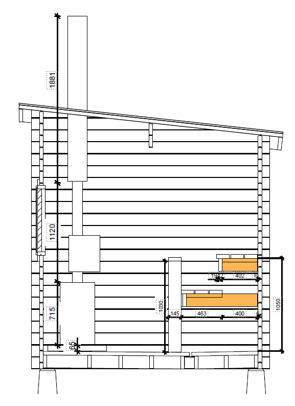 Gårdsbastu Saana 12 - Utomhusbastun - 6424110257309 - 4