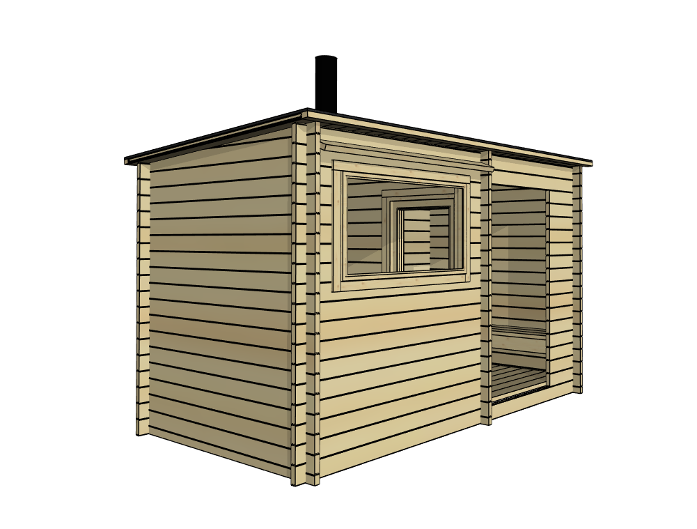 Sauna, Kuutio Plus - Katoksella kuva 8