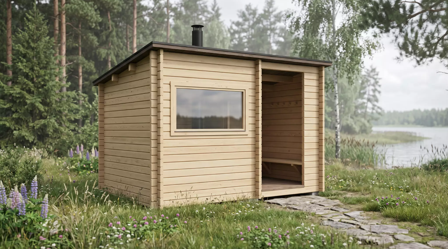 Sauna, Kuutio Plus - Katoksella kuva 3