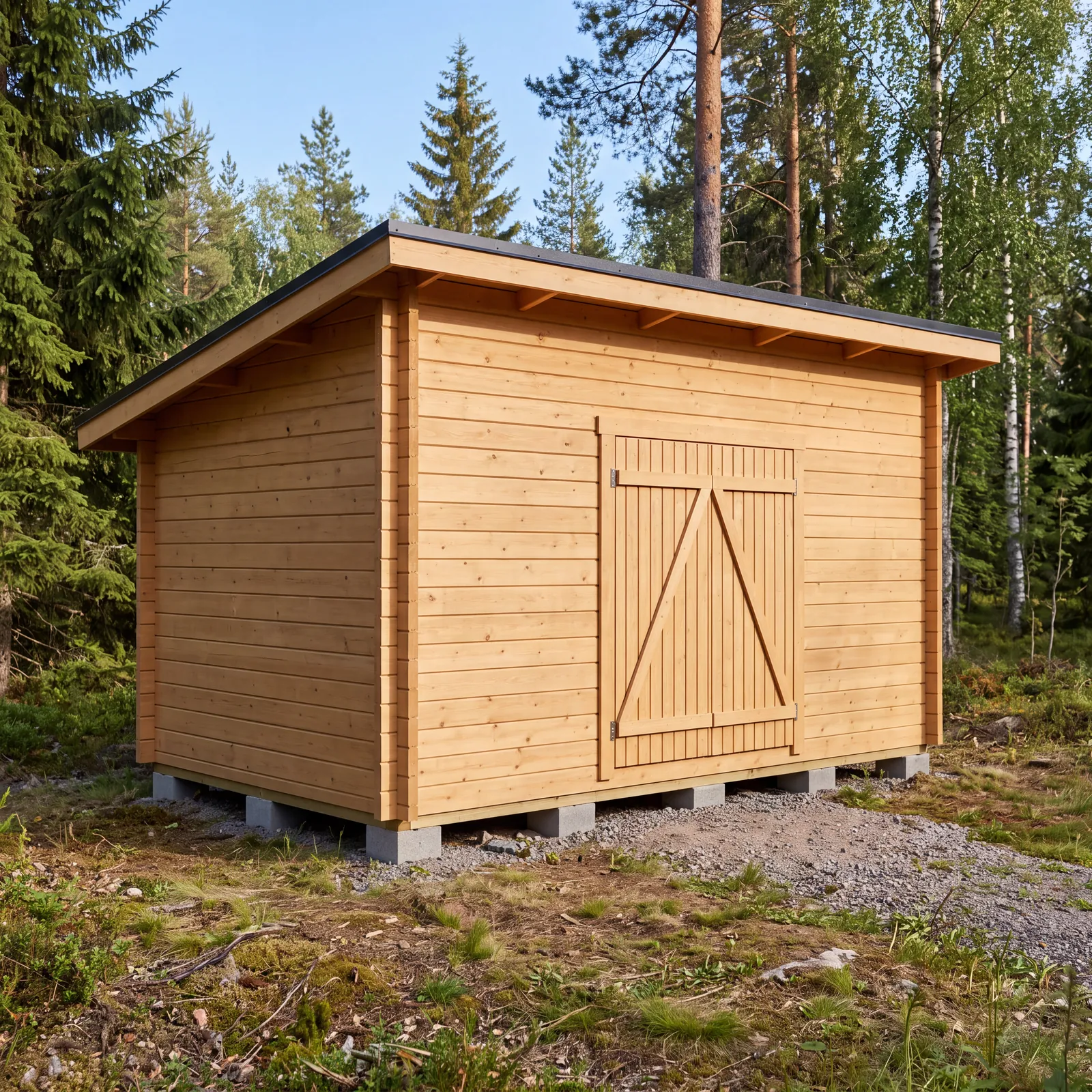 Hirsilato P-M (10m²) Pulpettikatto Pihavarasto