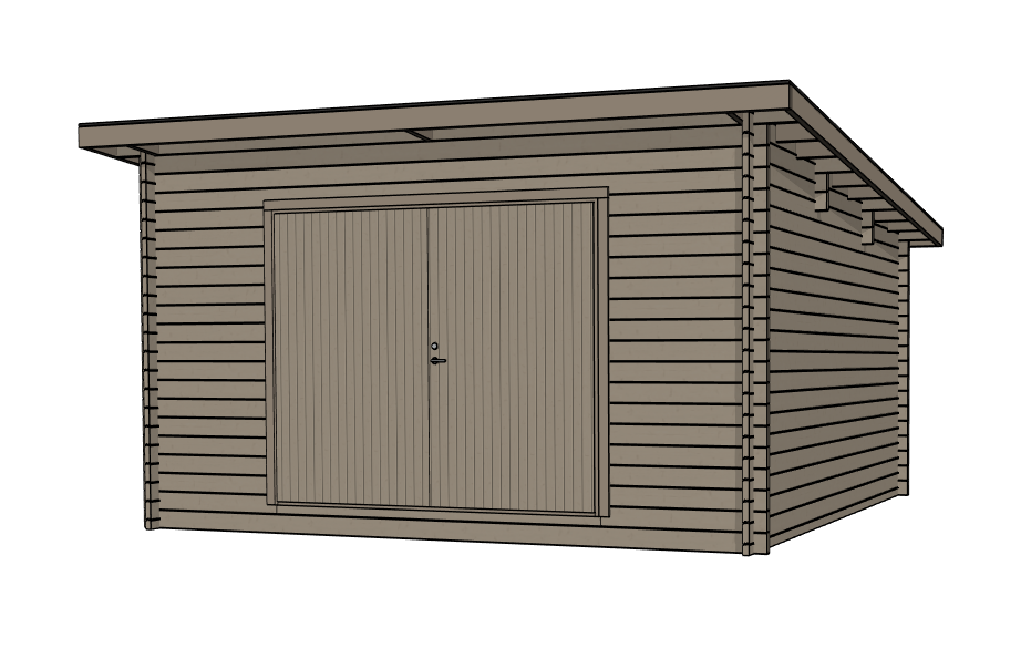 PS-XLA (19,3 m²) pihavarasto autotallin ovella kuva 4