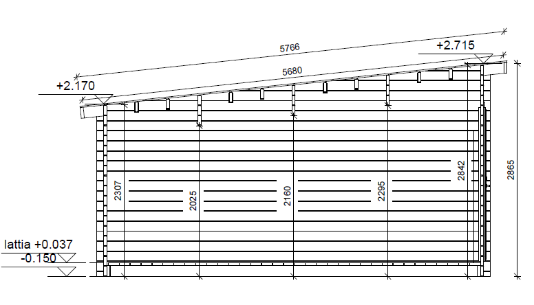PS-XXLA (25 m²) pihavarasto autotallin ovella kuva 3