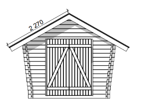 LP Garden U-S (6,3 m²) Vinoumpiseinäinen pihavarasto kuva 6