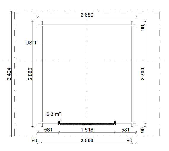 LP Garden U-S (6,3 m²) Vinoumpiseinäinen pihavarasto kuva 7
