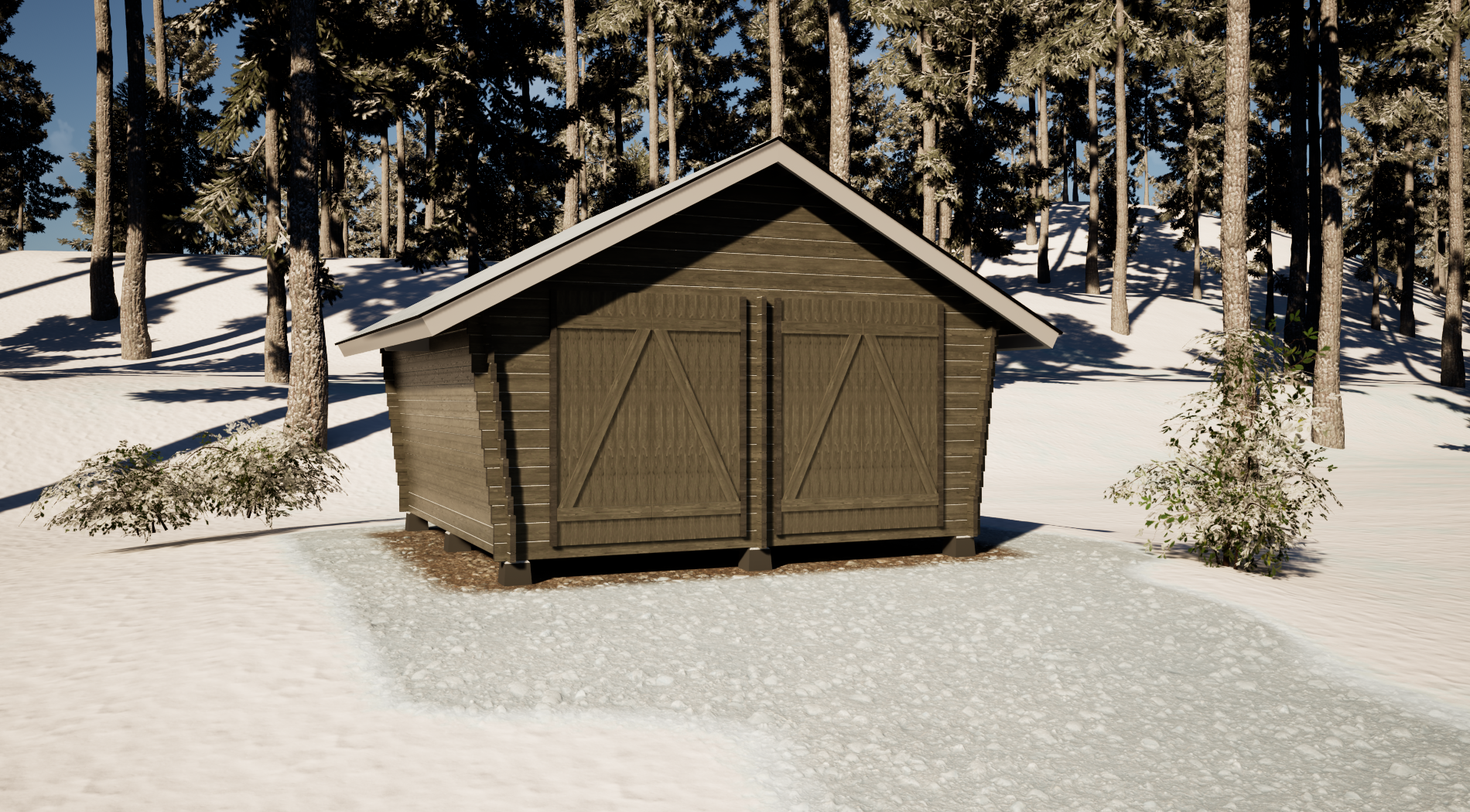LP Garden U-L (16 m²) Vinoumpiseinäinen pihavarasto kuva 5