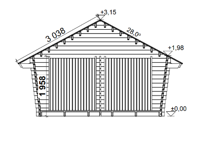 LP Garden U-L (16 m²) Vinoumpiseinäinen pihavarasto kuva 8