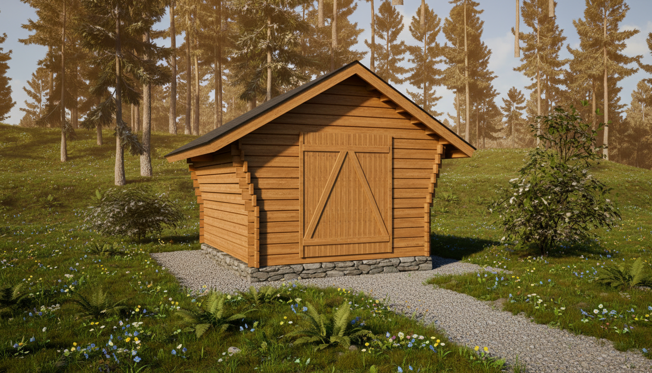 Hirsilato R-M (10m²) Rakomallinen Pihavarasto kuva 3