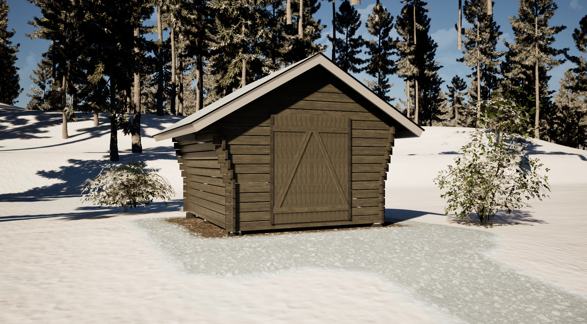 Hirsilato R-M (10m²) Rakomallinen Pihavarasto kuva 5
