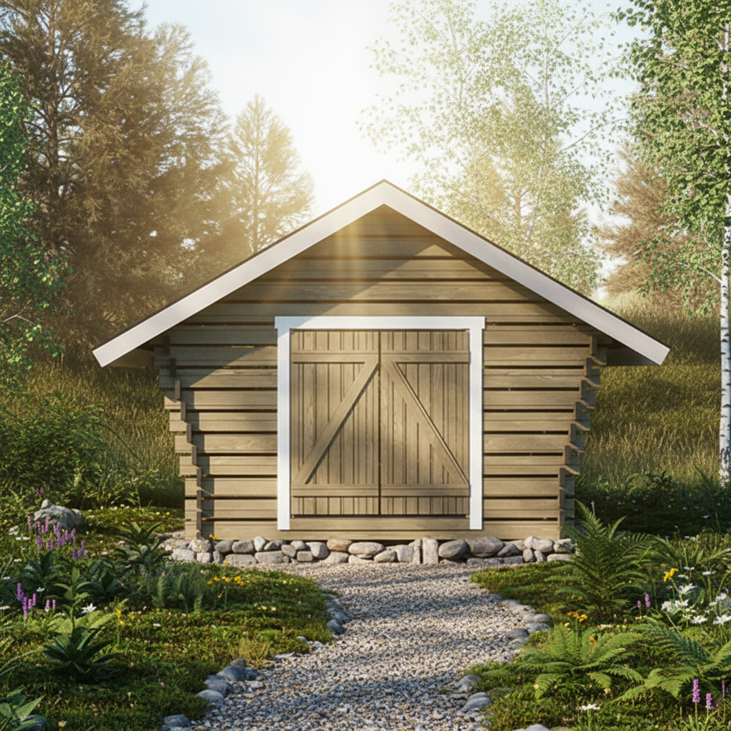 Hirsilato R-M (10m²) Rakomallinen Pihavarasto kuva 6