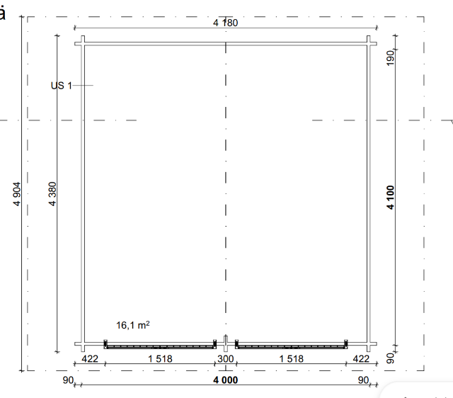 Hirsilato R-L (16m²) Rakomallinen Pihavarasto kuva 6
