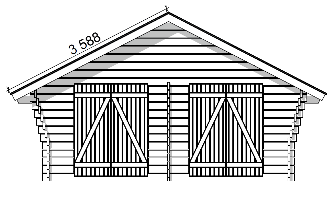 Hirsilato R-XXL (25m²) Rakomallinen Pihavarasto kuva 7
