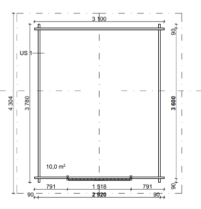 LP Garden S-M (10,5 m²) Suoraseinäinen pihavarasto kuva 10