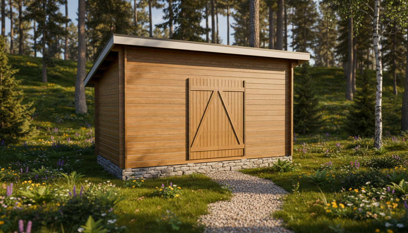Hirsilato P-M (10m²) Pulpettikatto Pihavarasto kuva 3