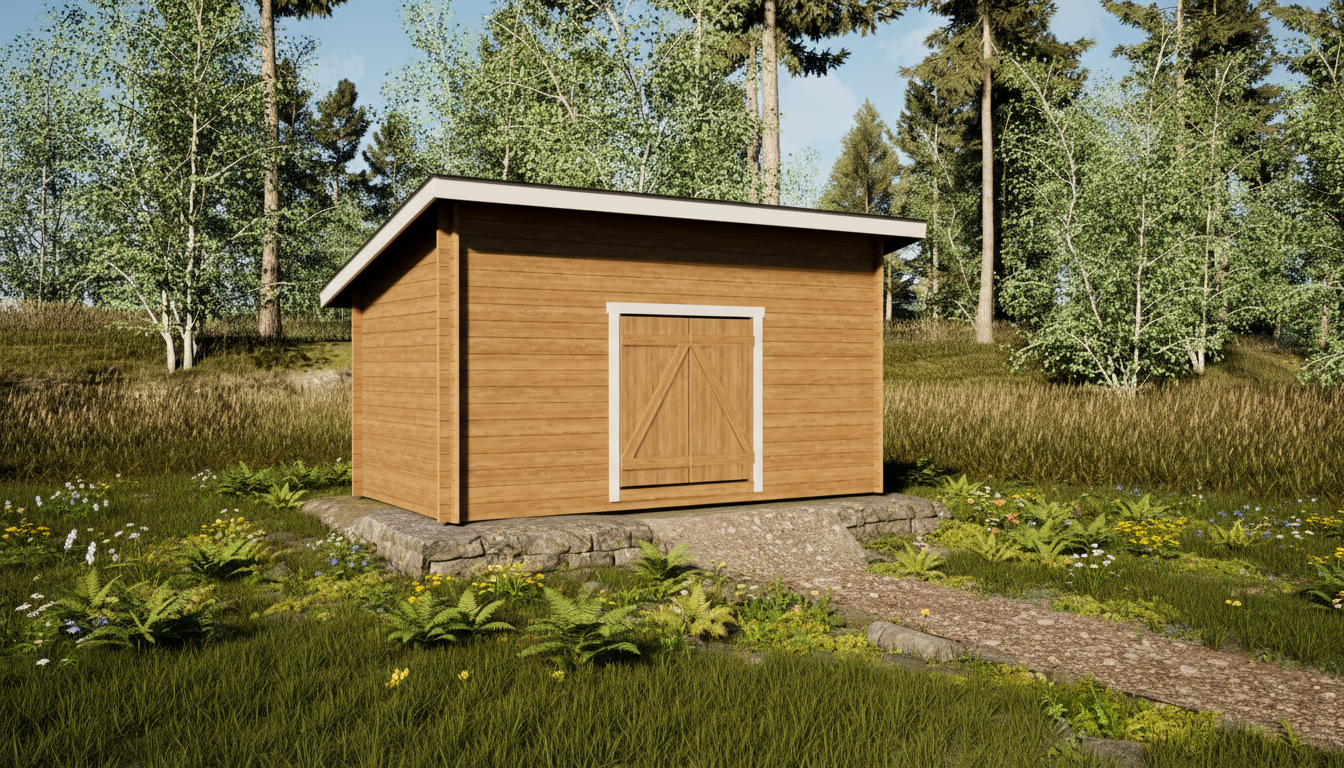 Hirsilato P-M (10m²) Pulpettikatto Pihavarasto kuva 4