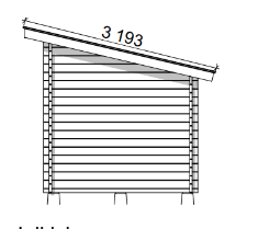 Hirsilato P-M (10m²) Pulpettikatto Pihavarasto kuva 7