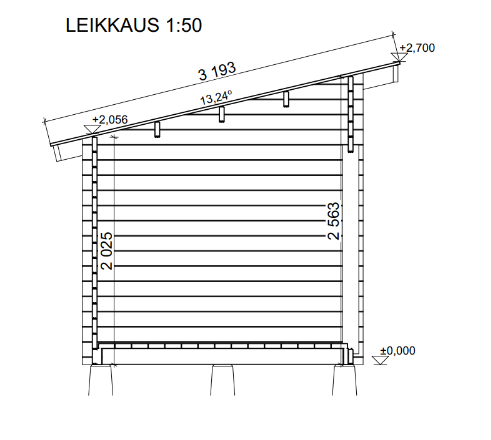 Hirsilato P-M (10m²) Pulpettikatto Pihavarasto kuva 8