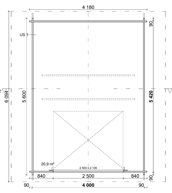 Autotalli AT22L (22 m²) kuva 5