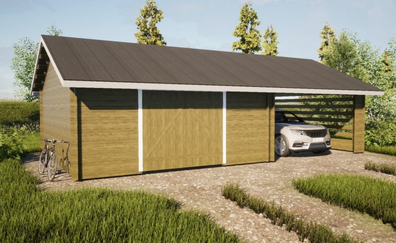 Autotalli + Katos AT30KL (53,9 m²) kuva 9