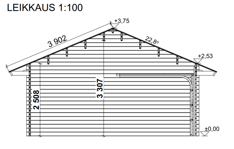 Autotalli + Katos AT30KL (53,9 m²) kuva 5