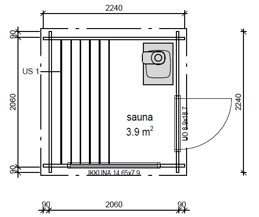 Kuutio Sauna (4,2 m²) kuva 5