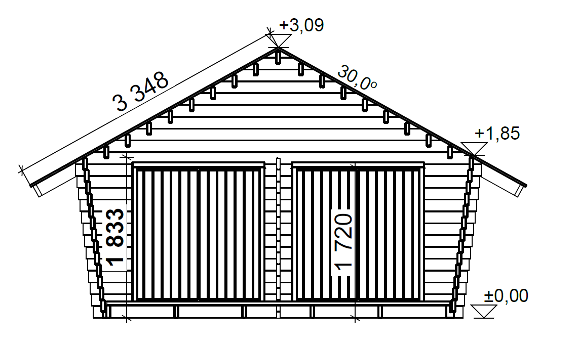 Hirsilato Tuplakymppi Umpiseinä 20m2 - Hirsiladot ja Pihaladot - 6424110255510 - 5