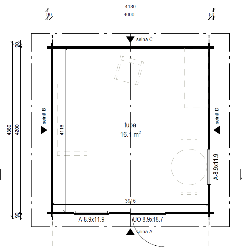 Vierasmaja, V-L (16m2) kuva 7